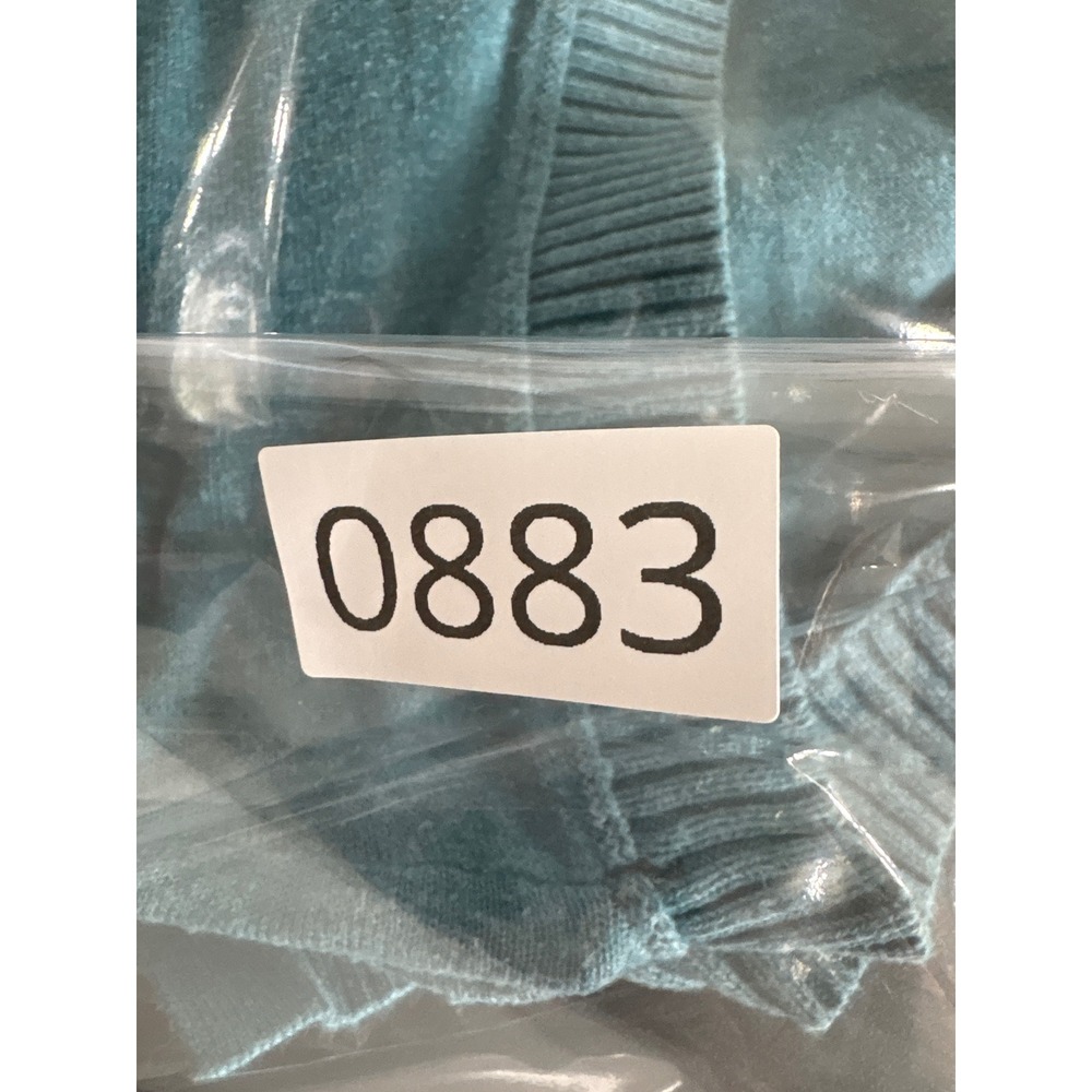 Eddie Bauer M Short Sleeve Cardigan Sweater Teal Blue Button Pockets Bella Swan - Picture 12 of 13